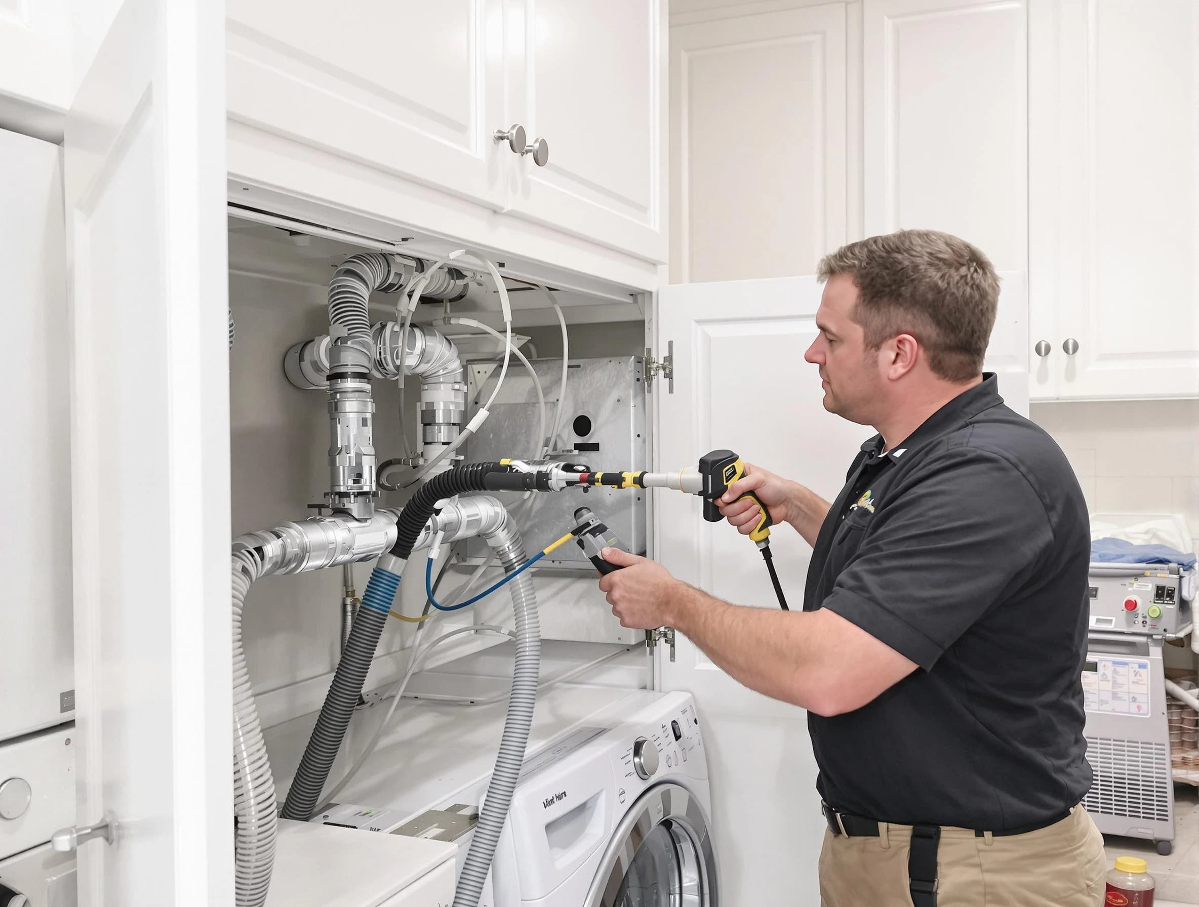 Ogden Dryer Vent Cleaning professional removing severe blockage from a clogged dryer vent in Ogden
