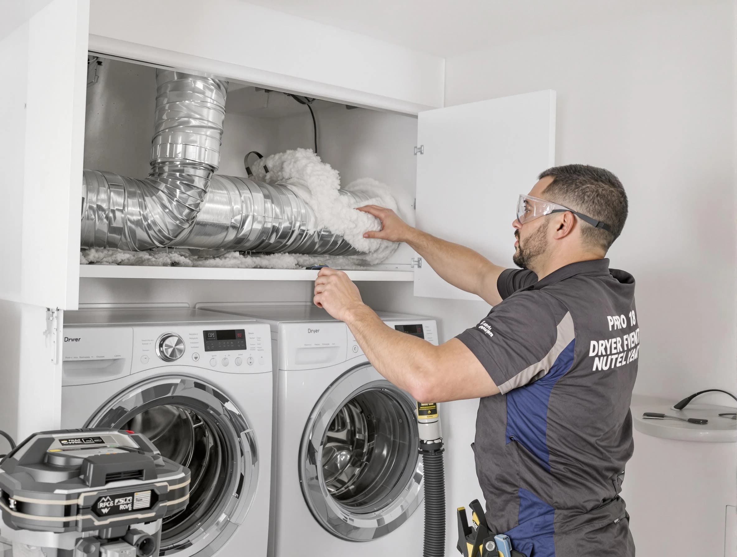 Ogden Dryer Vent Cleaning certified technician performing specialized gas dryer vent cleaning in Ogden