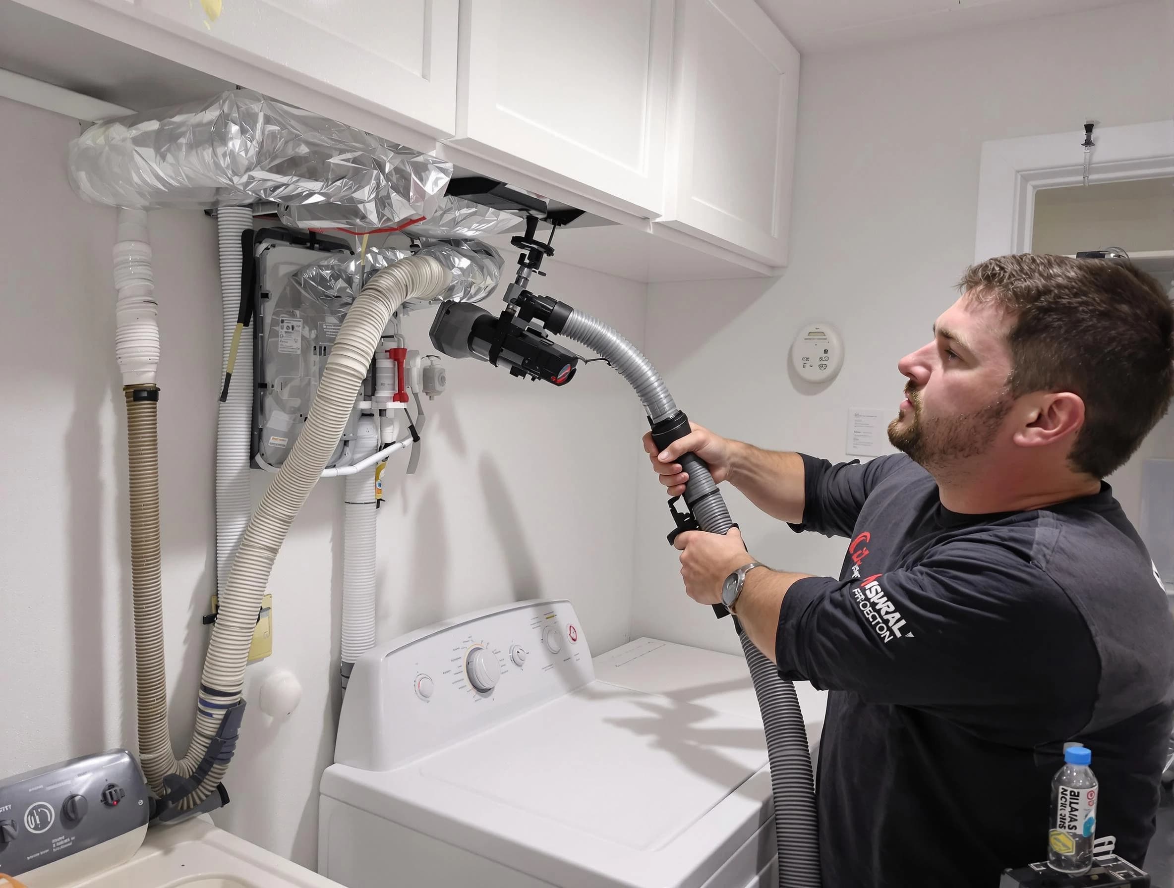 Ogden Dryer Vent Cleaning certified technician performing safety-focused gas dryer vent cleaning in Ogden