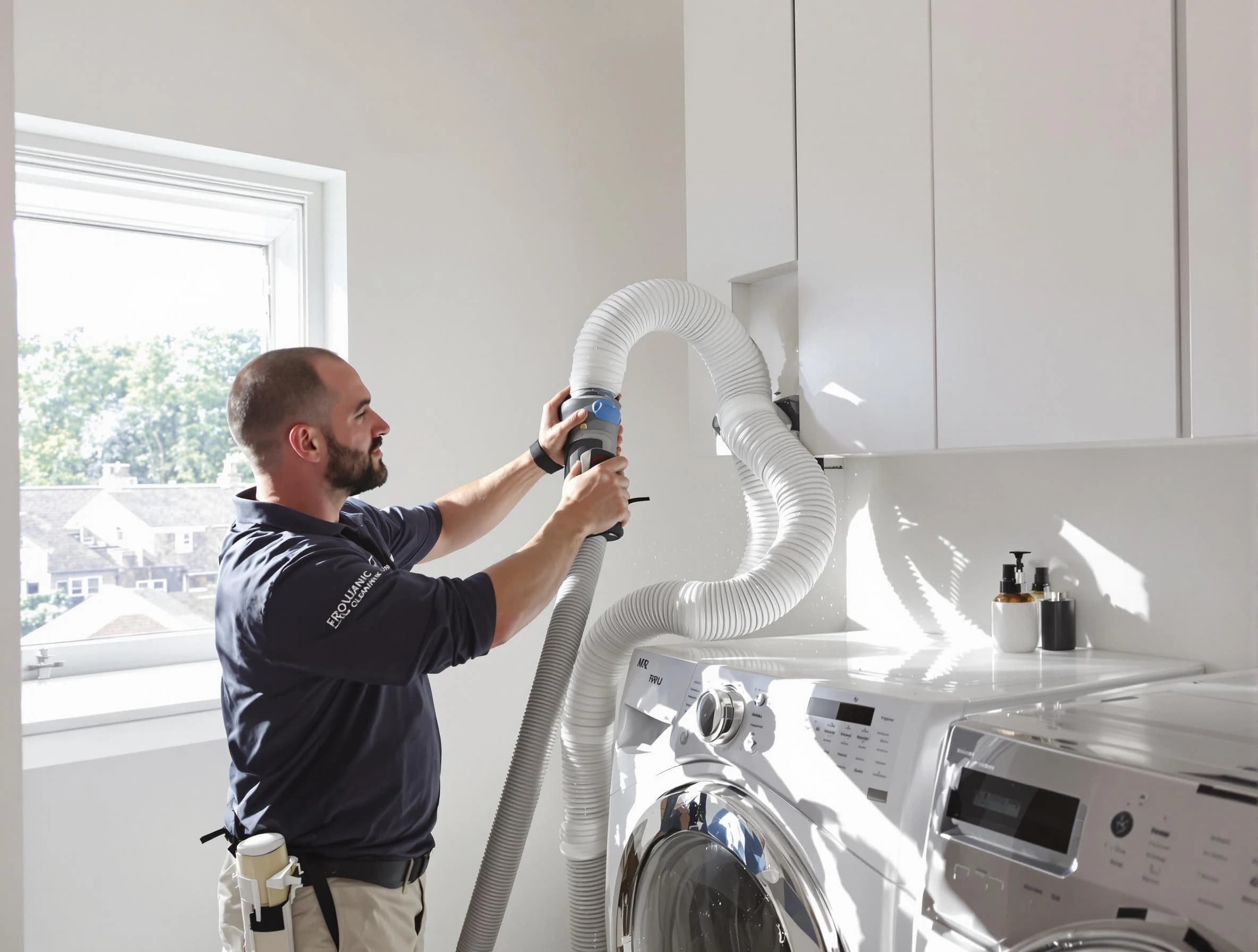 Certified Ogden Dryer Vent Cleaning technician performing dryer vent cleaning in Ogden