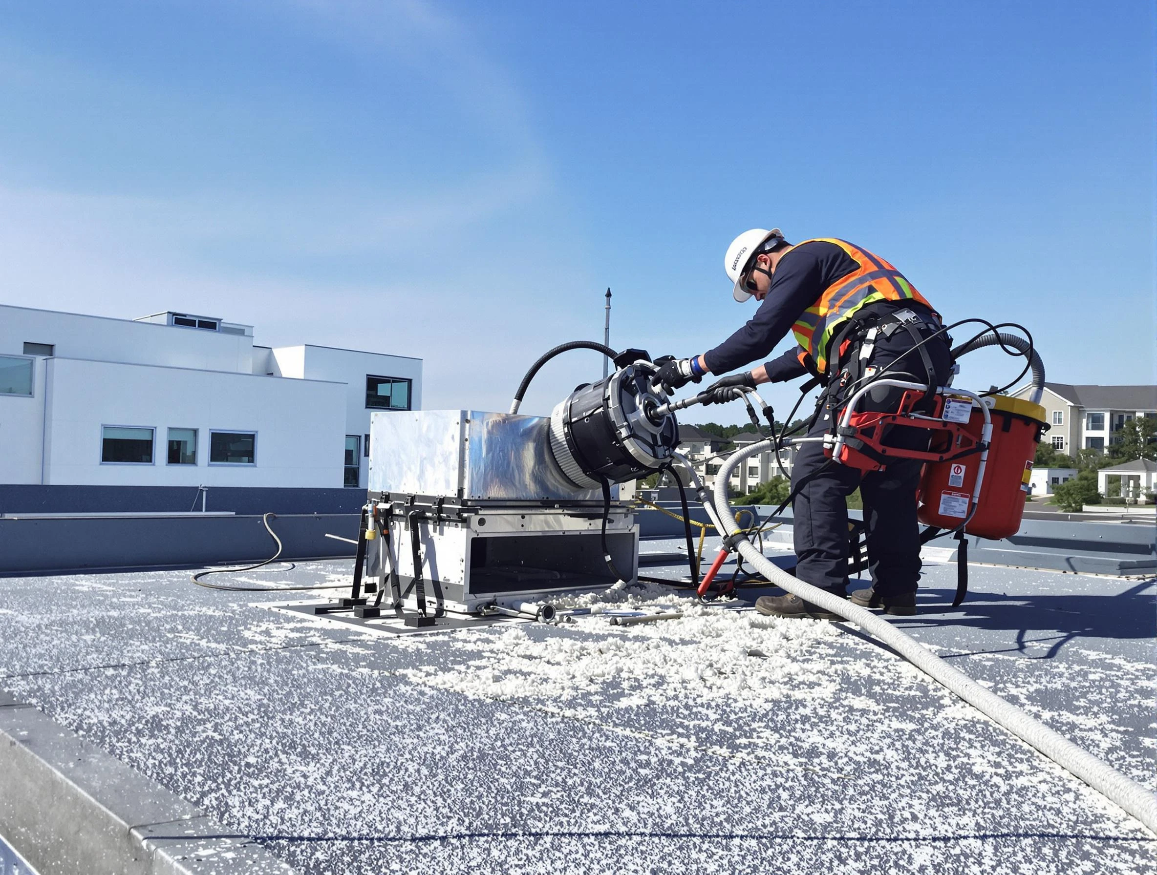 Cleaning Dryer Vent On Roof in Ogden