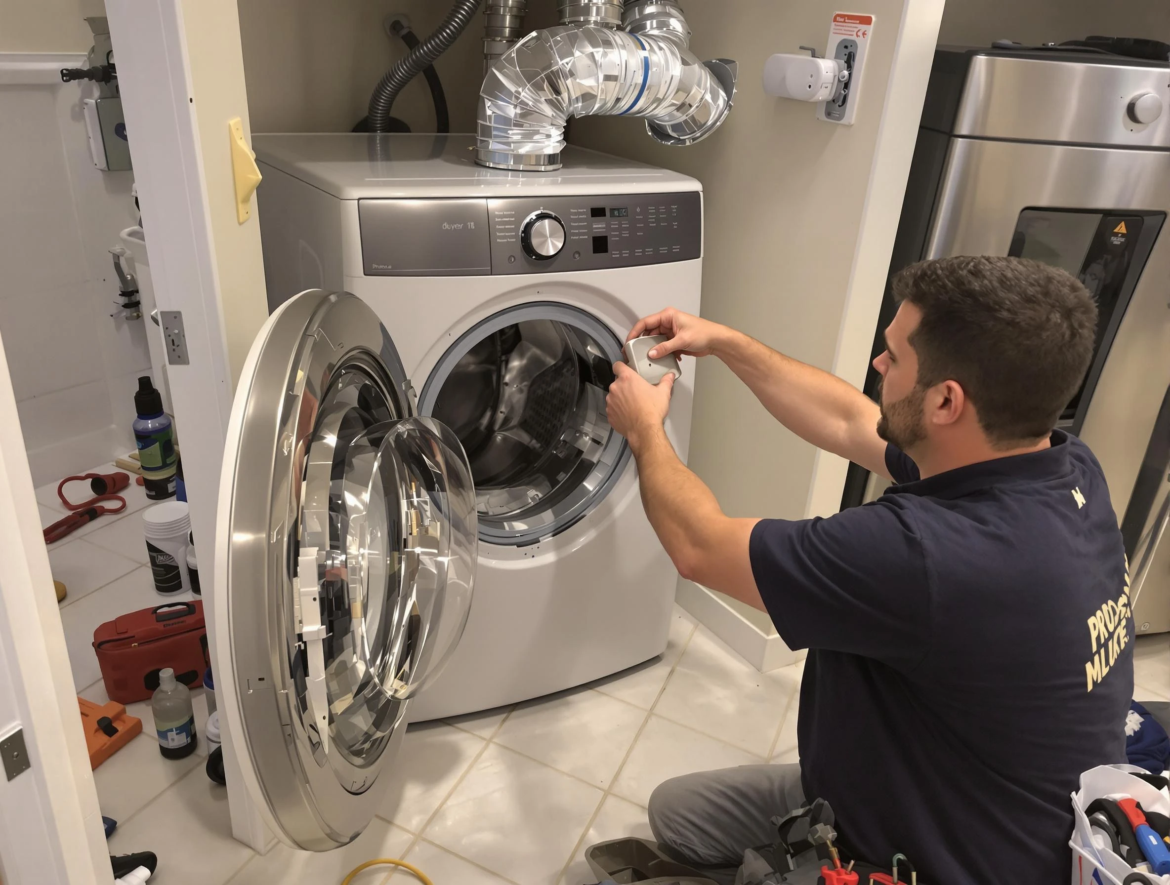 Ogden Dryer Vent Cleaning technician performing precise dryer vent hose installation in Ogden