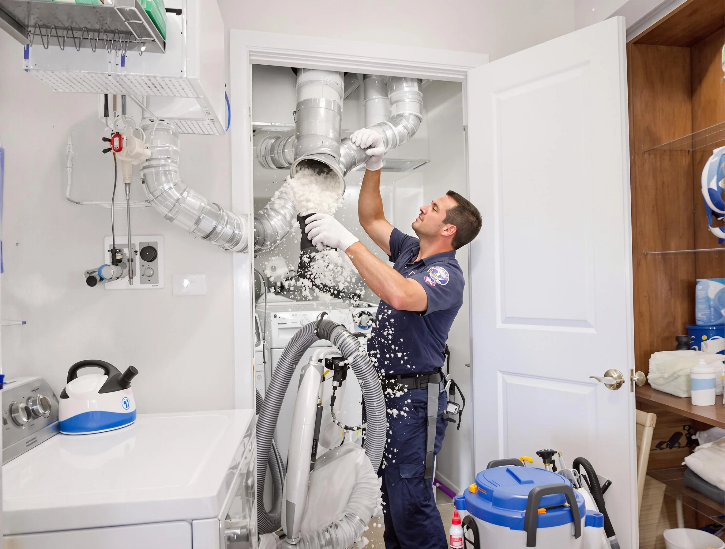 Ogden Dryer Vent Cleaning technician delivering thorough residential dryer vent cleaning service in Ogden